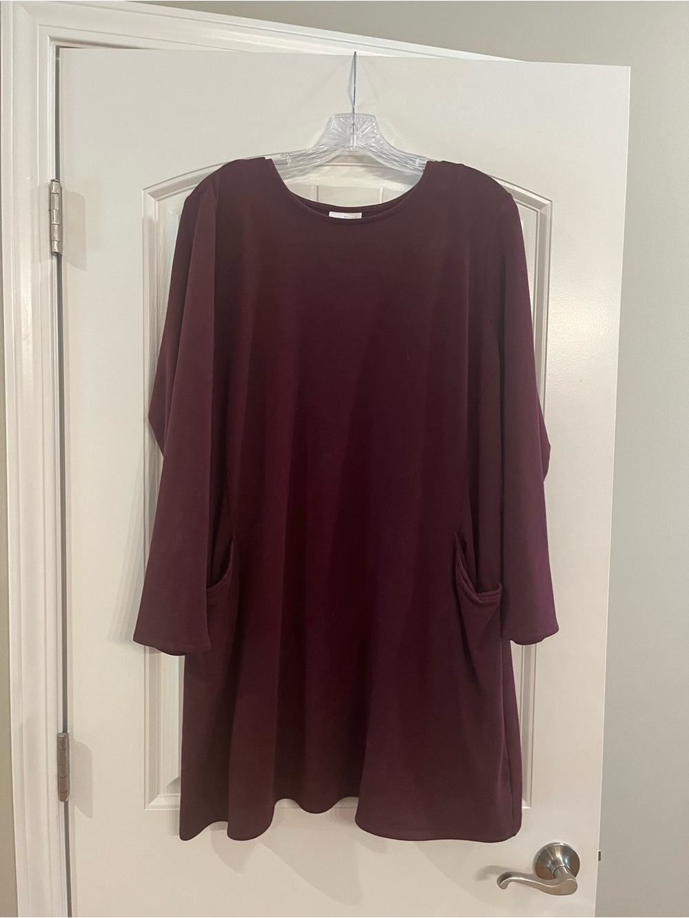 Pure Jill - Long Sleeve Swing Dress in Burgundy
